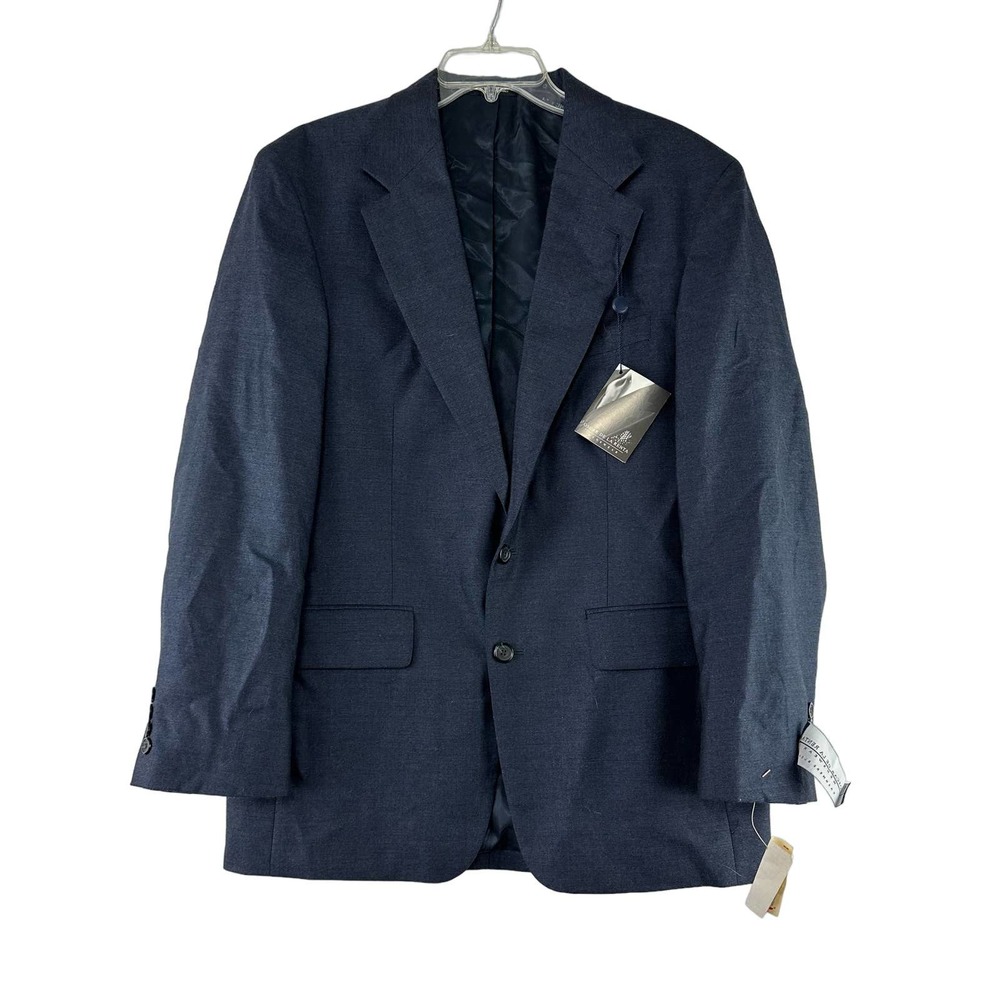 Oscar de la Renta Sport Coat Mens Size 40R Navy Wool 2 Button Coat‎ NEW